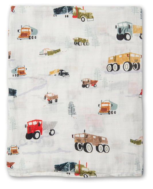 Loulou Lollipop Muslin Swaddle - Happy Trucks