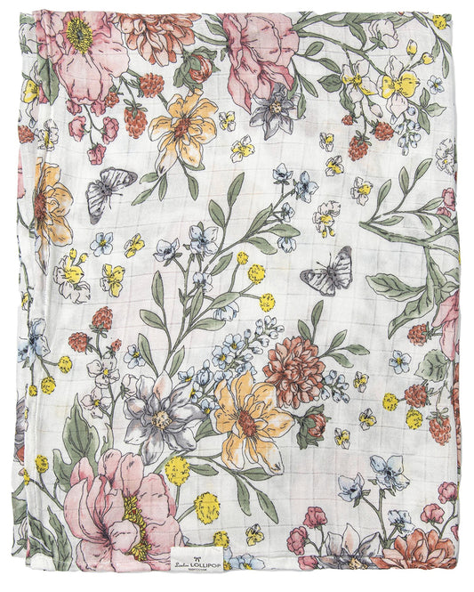 Loulou Lollipop Muslin Swaddle - Secret Garden