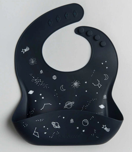 Loulou Lollipop Silicone Bib - Space