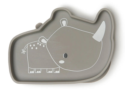 Loulou Lollipop Silicone Snack Plate - Born to be Wild - Rhino