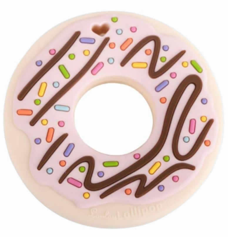 Loulou Lollipop Silicone Teether - Donut/Pink