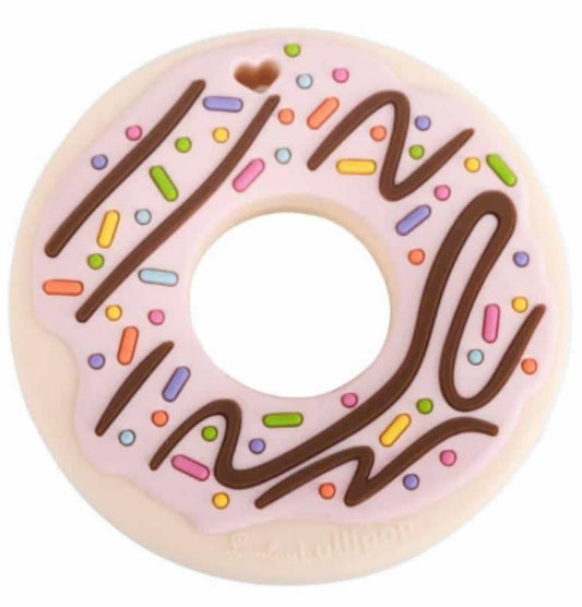 Loulou Lollipop Silicone Teether - Donut/Pink