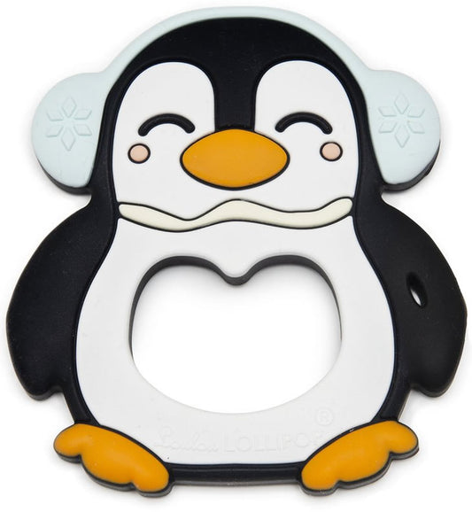 Loulou Lollipop Silicone Teether - Peguin/Black