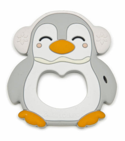 Loulou Lollipop Silicone Teether - Peguin/Grey