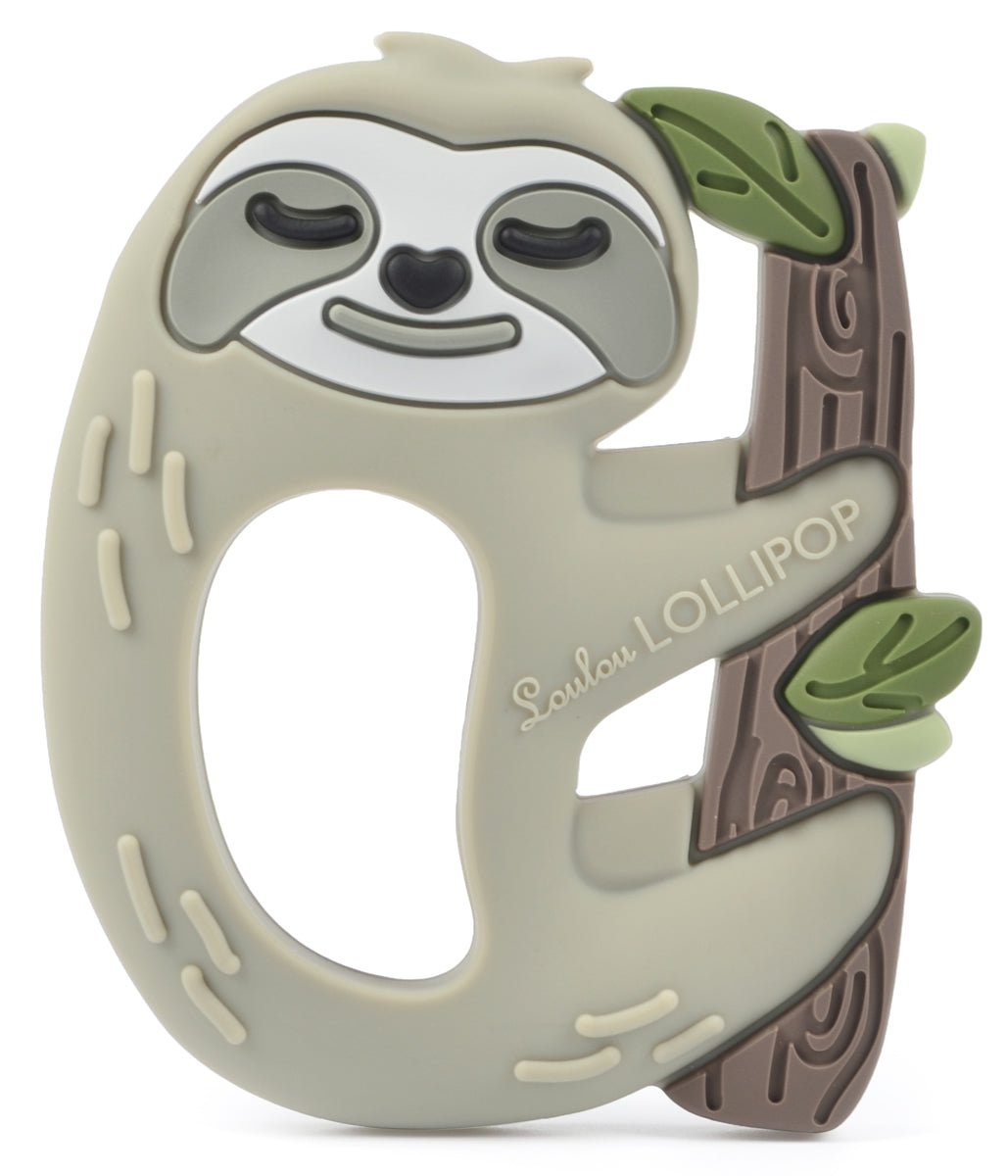 Loulou Lollipop Silicone Teether with Clip - Sloth