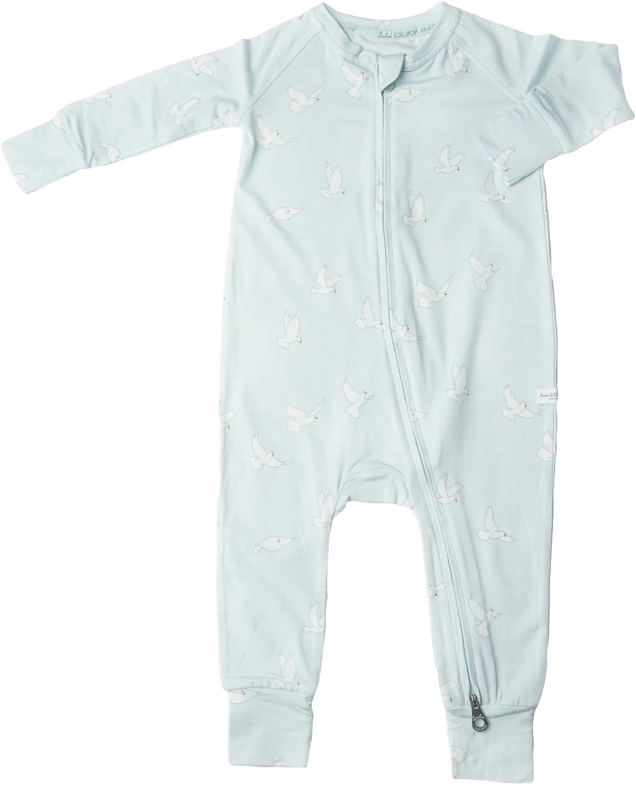 Loulou Lollipop Sleeper in TENCEL - Peace Dove (0-3 M)