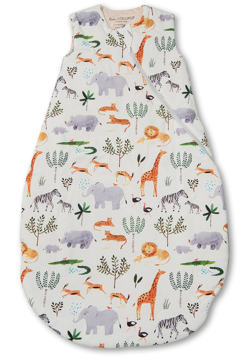 Loulou Lollipop SS23 TENCEL Sleep Bag 1.0 Tog - Safari Jungle (0-6 M)