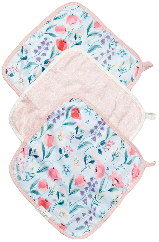 Loulou Lollipop Washcloth 3-Piece Set - Bluebell