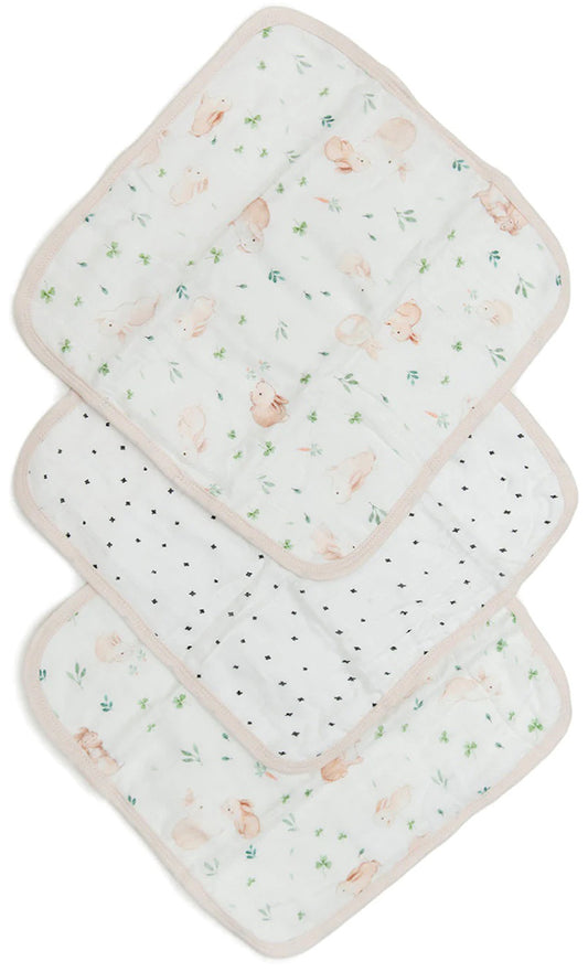 Loulou Lollipop Washcloth 3-Piece Set - Bunny Meadow