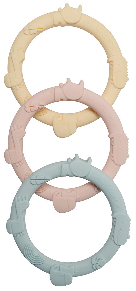 Loulou Lollipop Wild Teething Ring Set - Pastel