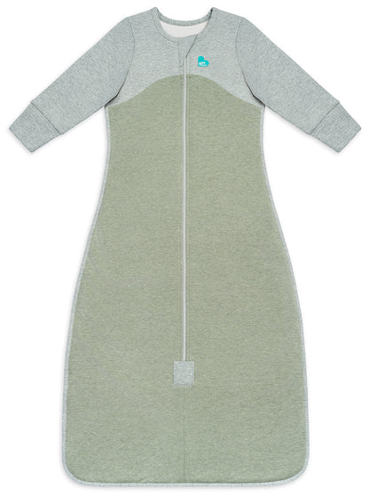 Love To Dream Long Sleeve Sleep Bag Organic Cotton Fleece Mild, 6-18 M - Olive Marl