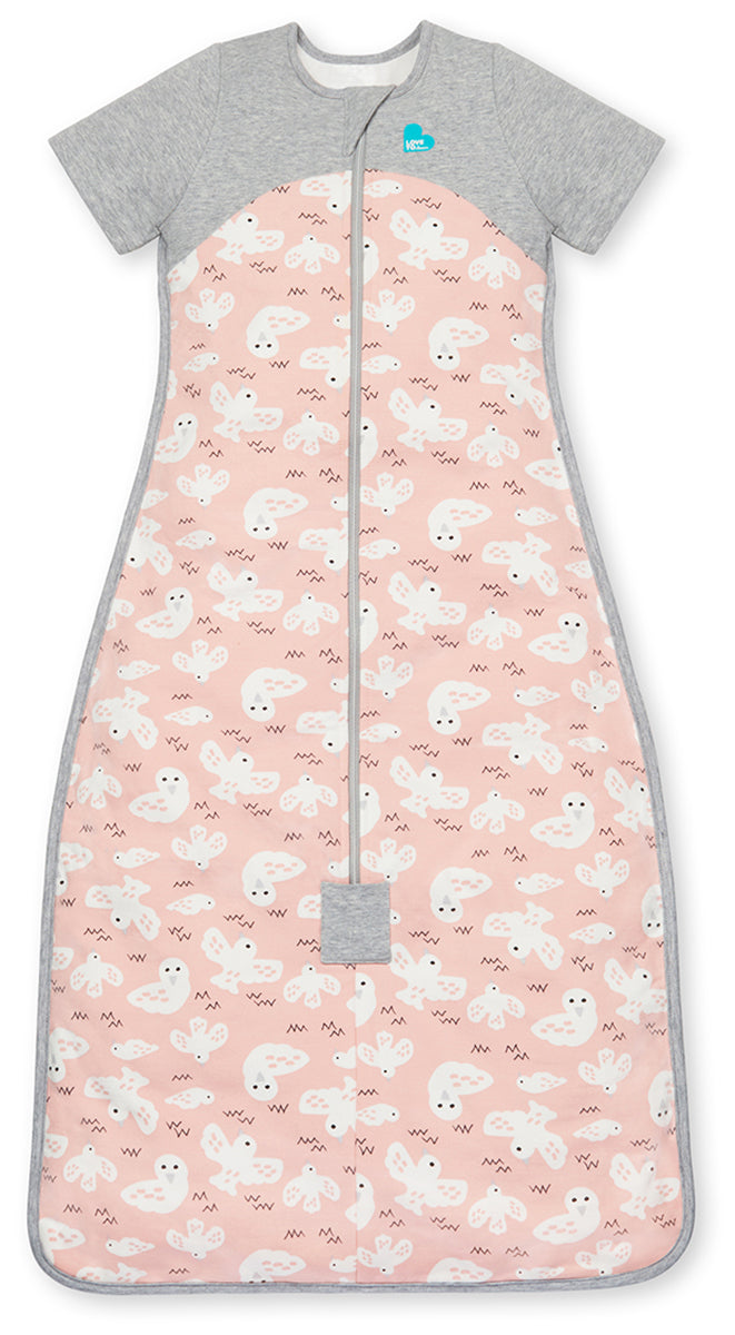 Love To Dream Short Sleeve Sleep Bag Organic Cotton Mild, 18-36 M - Doves Dusty Pink