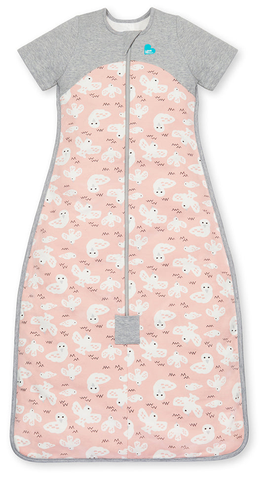 Love To Dream Short Sleeve Sleep Bag Organic Cotton Mild, 6-18 M - Doves Dusty Pink