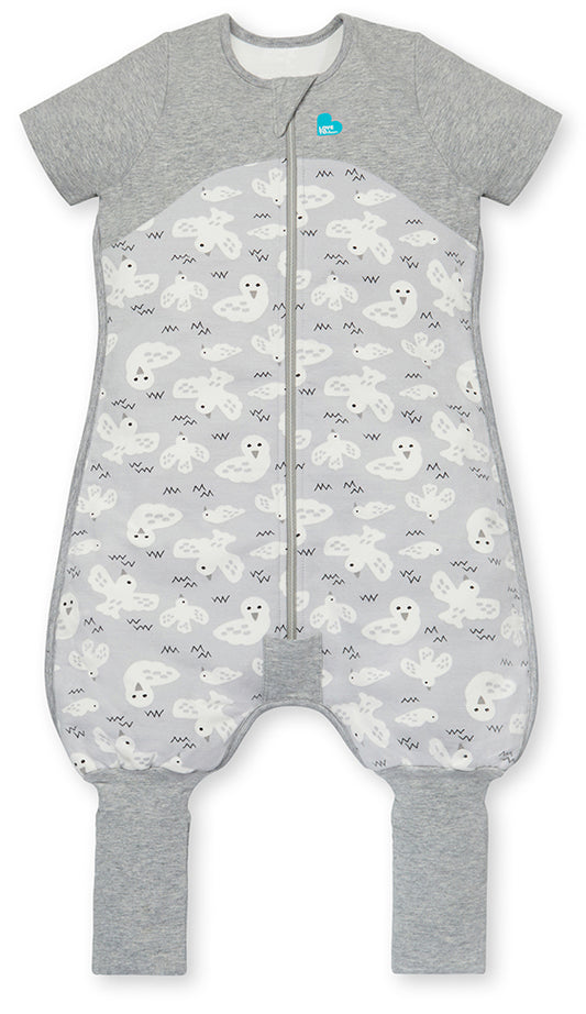 Love To Dream Short Sleeve Sleep Suit Organic Cotton Mild, 6-12 M - Doves Grey