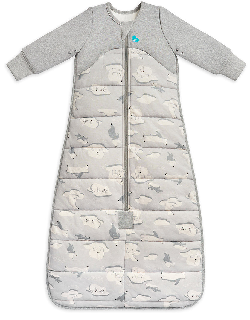 Love To Dream Sleep Bag Quilted Cotton 3.5 TOG, 6-18 M - South Pole Grey