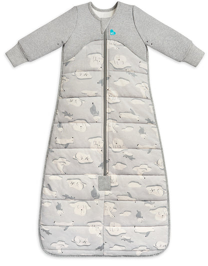 Love To Dream Sleep Bag Quilted Cotton 3.5 TOG, 6-18 M - South Pole Grey