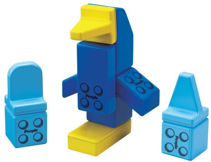 Magna-Tiles People Blocks, Solid Colors - 31 Piece Set