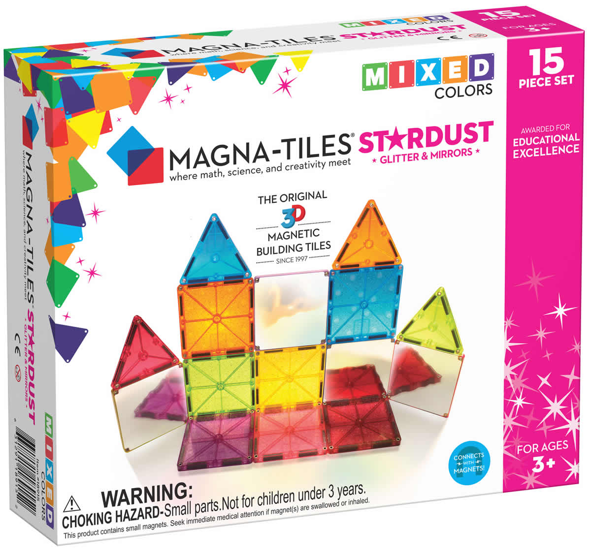 Magna-Tiles Stardust 15-Piece Set