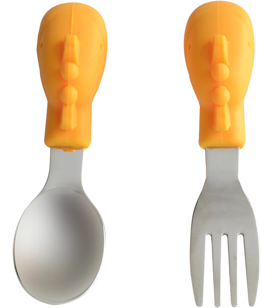 Marcus & Marcus Palm Grasp Spoon & Fork Set Lola the Giraffe