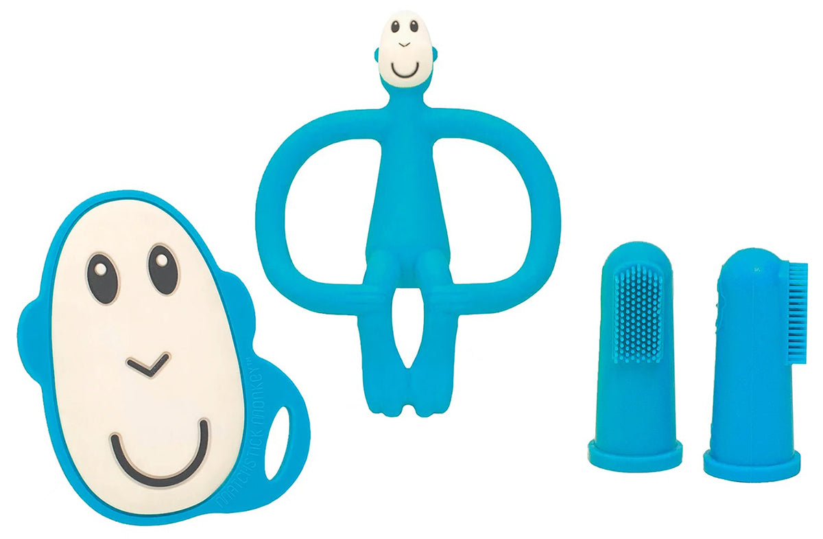 Matchstick Monkey Teething Starter Set - Blue