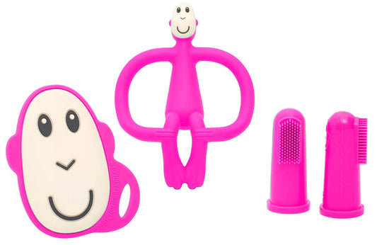 Matchstick Monkey Teething Starter Set - Pink