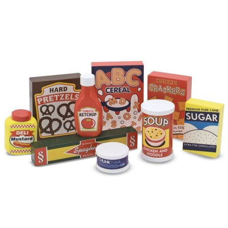 Melissa & Doug Dry Goods Pantry Set - Wooden Play Food