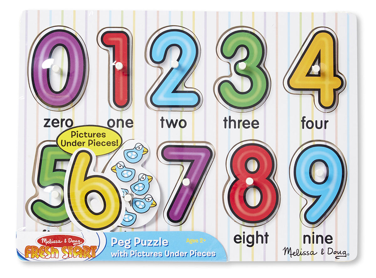 Melissa & Doug See-Inside Numbers Peg Puzzle - 10 pieces