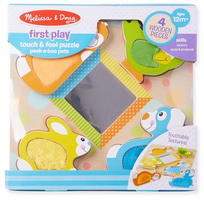 Melissa & Doug Touch and Feel Puzzle - Peek-a-Boo Pets