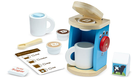 Melissa & Doug Wooden Brew & Serve Coffee Set