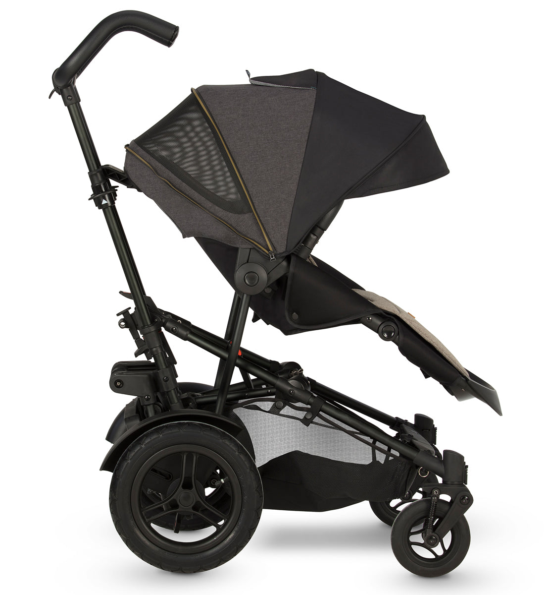 Micralite TwoFold Double Stroller + Bassinet - Carbon