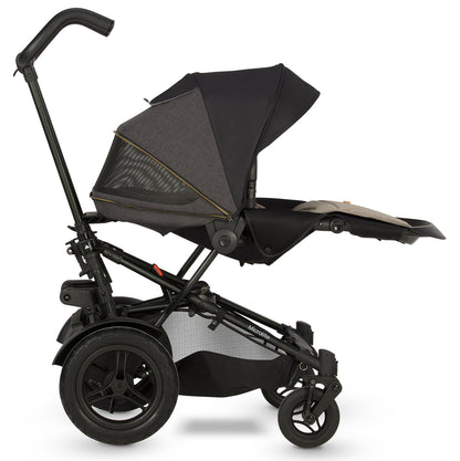 Micralite TwoFold Double Stroller + Bassinet - Carbon