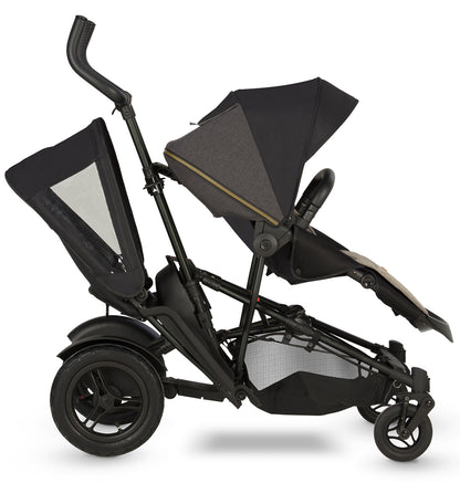 Micralite TwoFold Double Stroller + Bassinet - Carbon