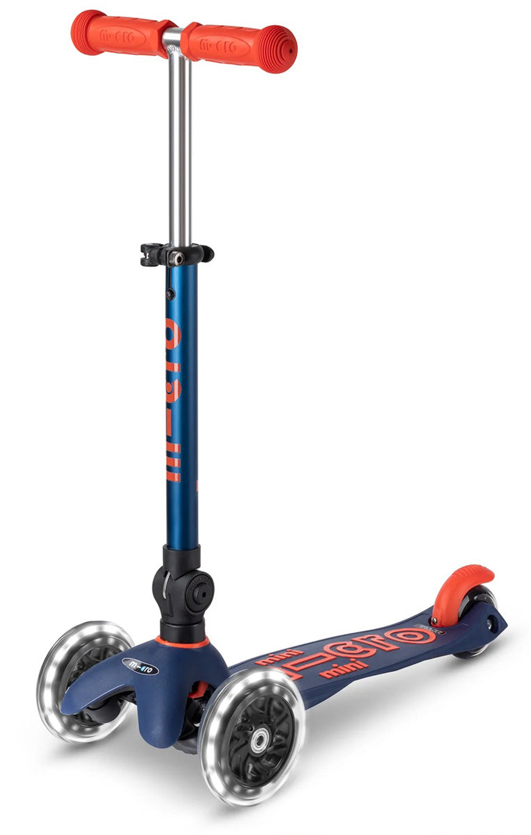 Micro Kickboard Micro Mini Foldable LED Scooter (2-5 Years) - Navy Blue