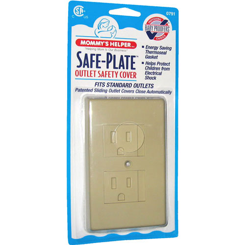 Mommys Helper Safe Plate Sliding Outlet Cover - Almond