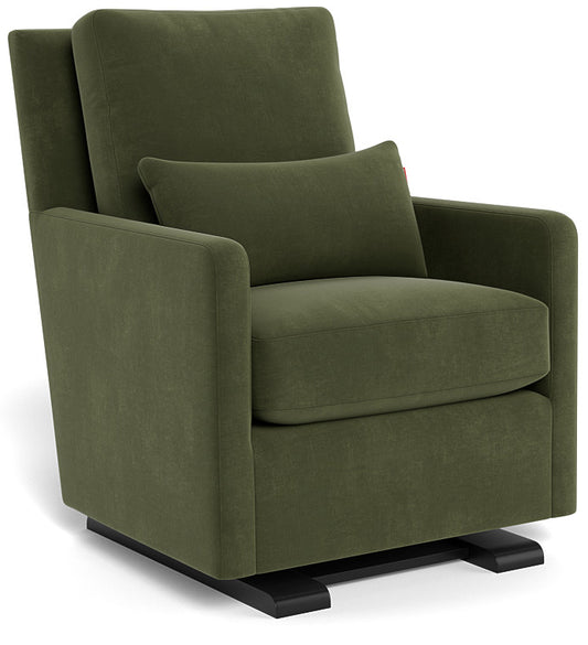 Monte Design Como Glider - Espresso Base / Moss Green Performance Velvet Fabric