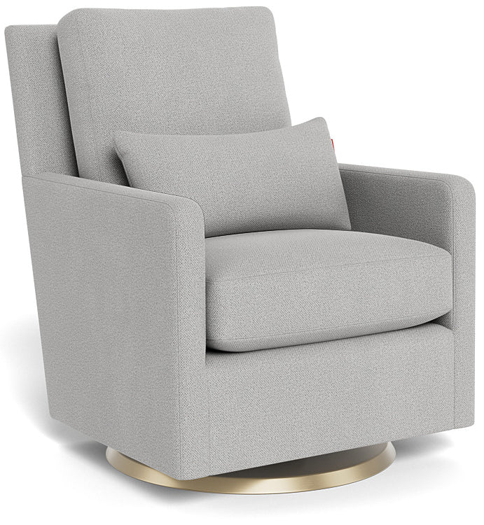 Monte Design Como Glider - Gold Swivel Base / Cloud Grey Performance Weave Fabric