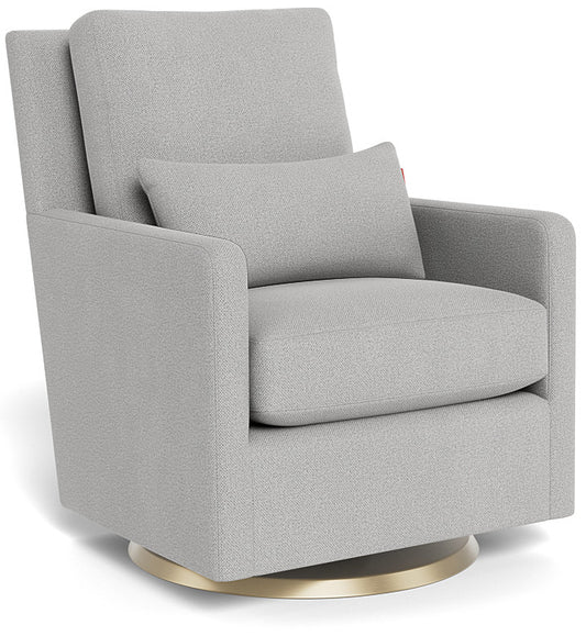 Monte Design Como Glider - Gold Swivel Base / Cloud Grey Performance Weave Fabric