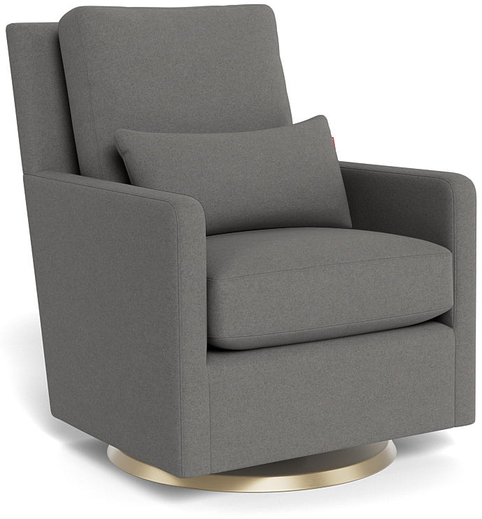 Monte Design Como Glider - Gold Swivel Base / Dark Grey Italian Wool Fabric