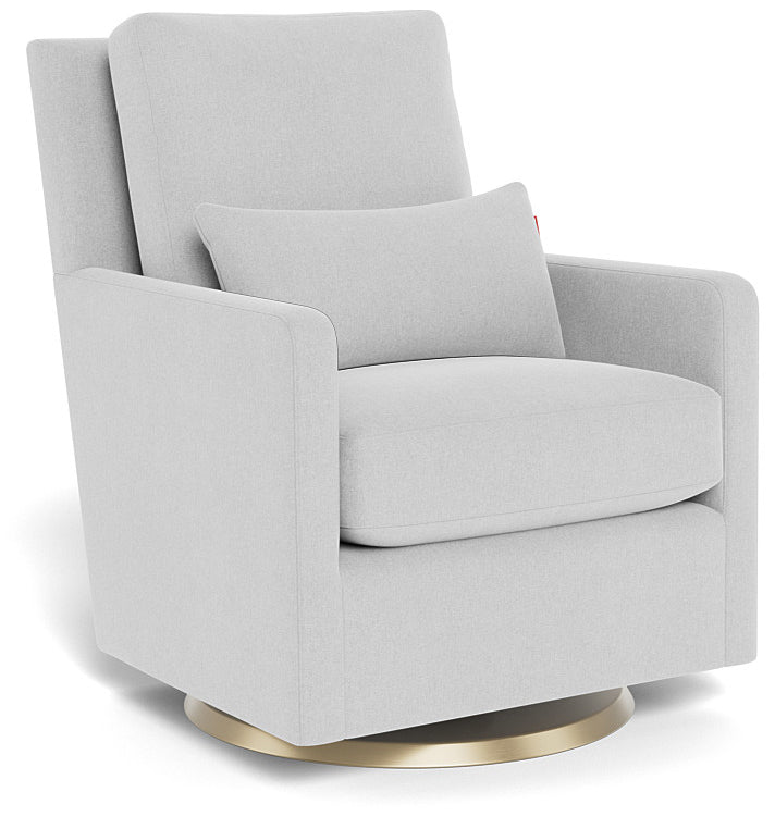 Monte Design Como Glider - Gold Swivel Base / Heathered Ash Performance Fabric