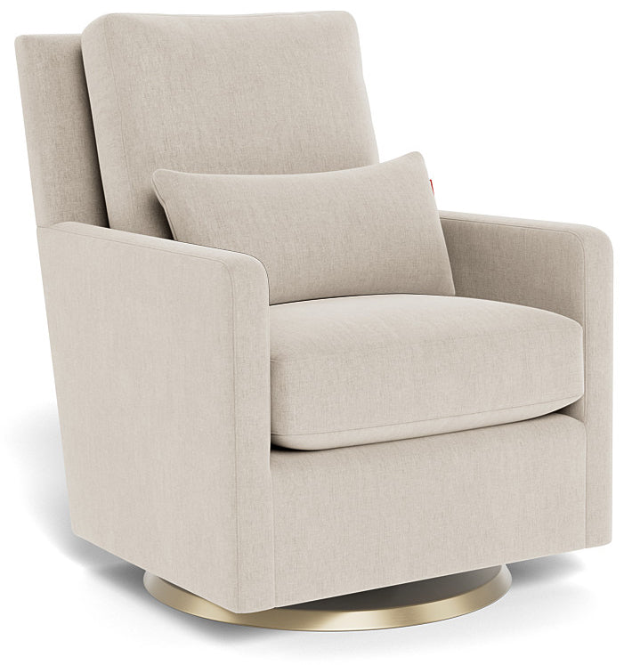 Monte Design Como Glider - Gold Swivel Base / Heathered Dune Performance Fabric