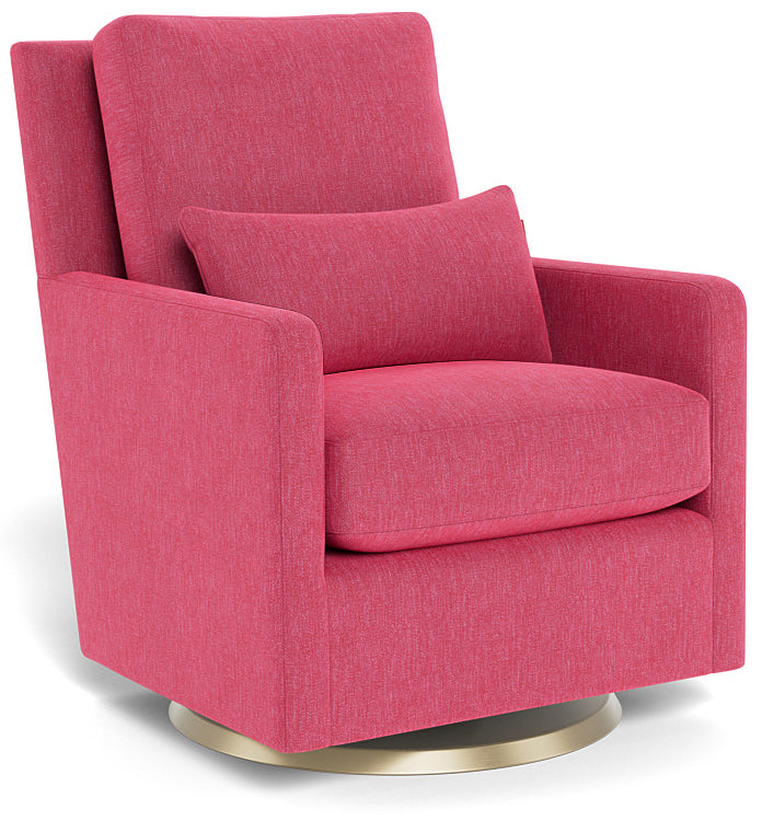 Monte Design Como Glider - Gold Swivel Base / Heathered Hot Pink Performance Fabric