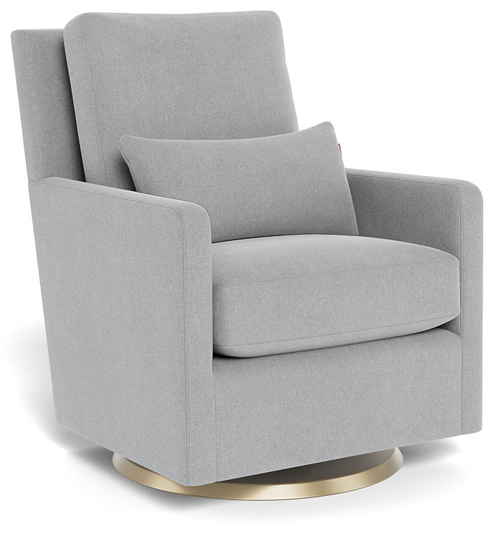 Monte Design Como Glider - Gold Swivel Base / Heathered Nordic Grey Performance Fabric