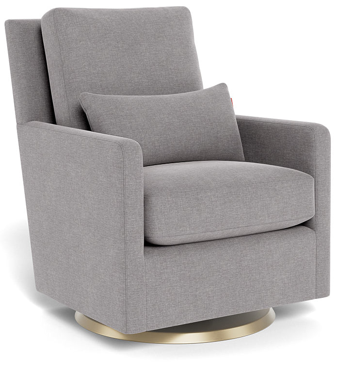 Monte Design Como Glider - Gold Swivel Base / Heathered Pebble Grey Performance Fabric