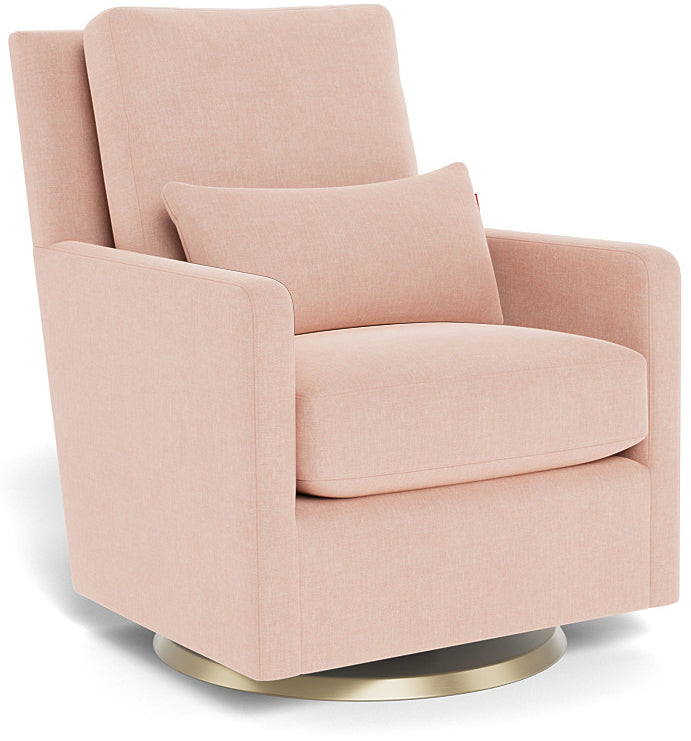 Monte Design Como Glider - Gold Swivel Base / Heathered Petal Pink Performance Fabric