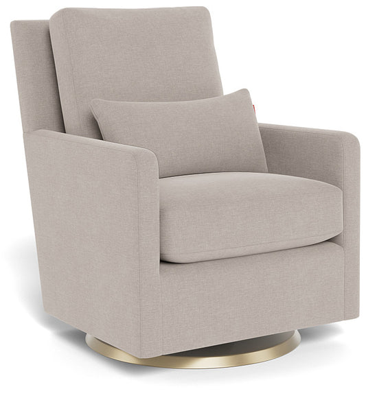 Monte Design Como Glider - Gold Swivel Base / Heathered Sand Performance Fabric