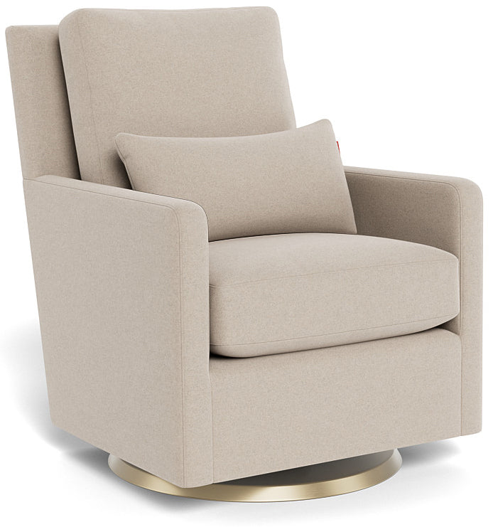 Monte Design Como Glider - Gold Swivel Base / Oatmeal Italian Wool Fabric