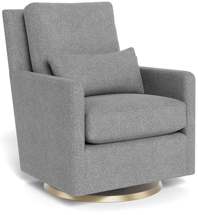 Monte Design Como Glider - Gold Swivel Base / Pepper Grey Performance Weave Fabric