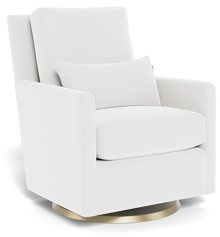 Monte Design Como Glider - Gold Swivel Base / White Performance Microfiber Fabric