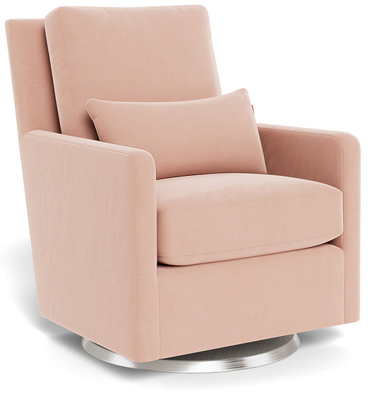 Monte Design Como Glider - Stainless Steel Swivel Base / Blush Performance Velvet Fabric