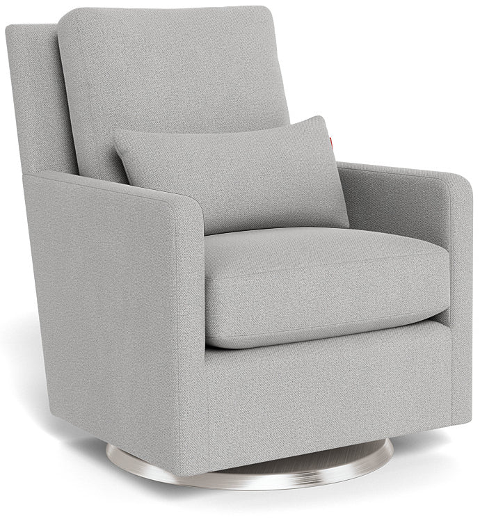 Monte Design Como Glider - Stainless Steel Swivel Base / Cloud Grey Performance Weave Fabric